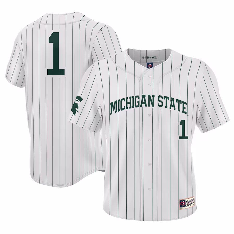 #1 Michigan State Spartans GameDay Greats Lightweight Baseball Jersey - White - Puhuasuan
