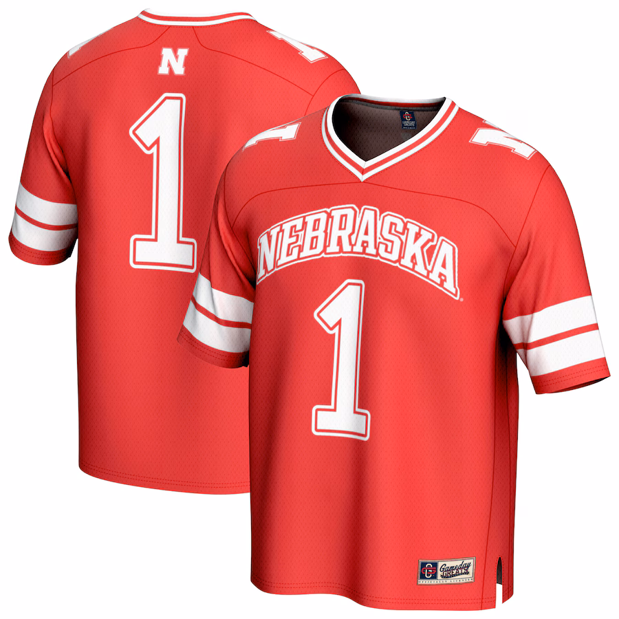 Youth GameDay Greats #1 Scarlet Nebraska Huskers Lightweight Collegiate Football Fashion Jersey - Puhuasuan