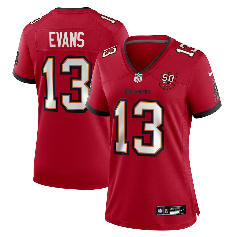 Women's Tampa Bay Buccaneers Mike Evans Nike Red 50th Anniversary Game Jersey - Puhuasuan