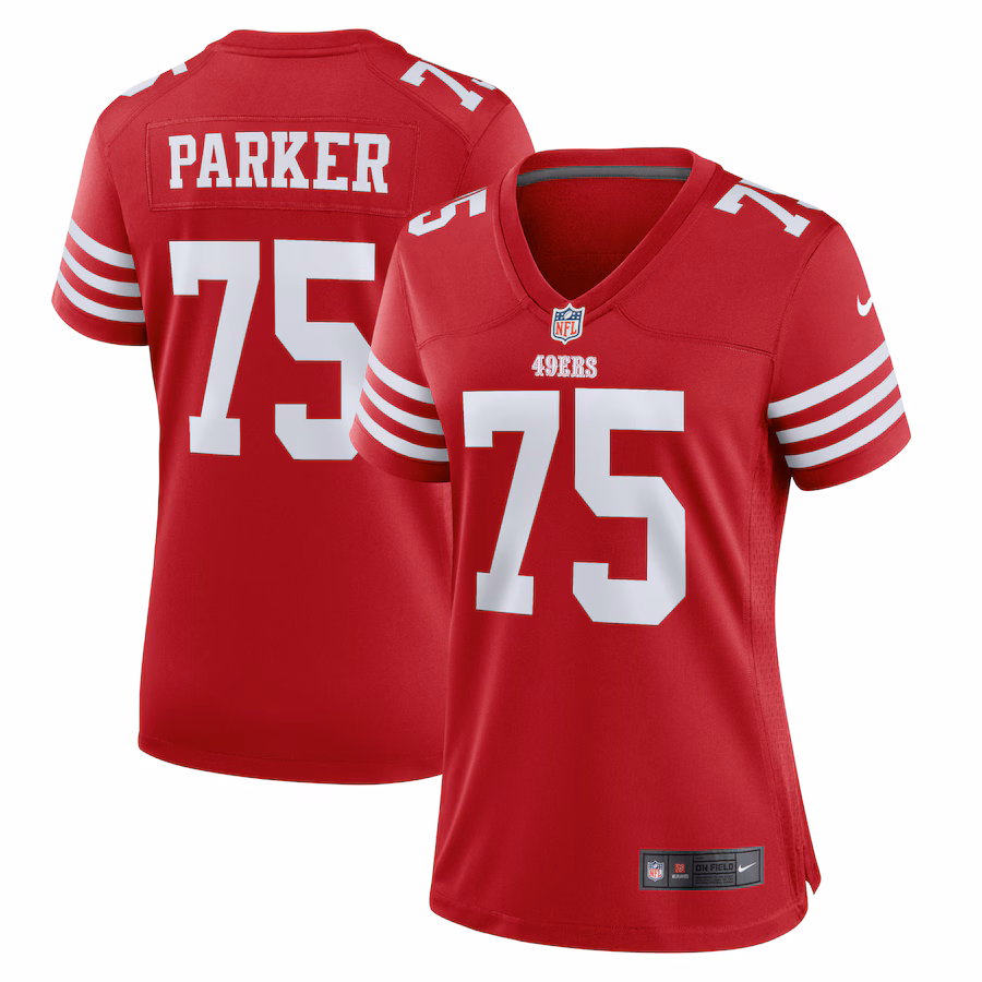 Women's San Francisco 49ers Brandon Parker Nike  Scarlet Team Game Jersey - Puhuasuan