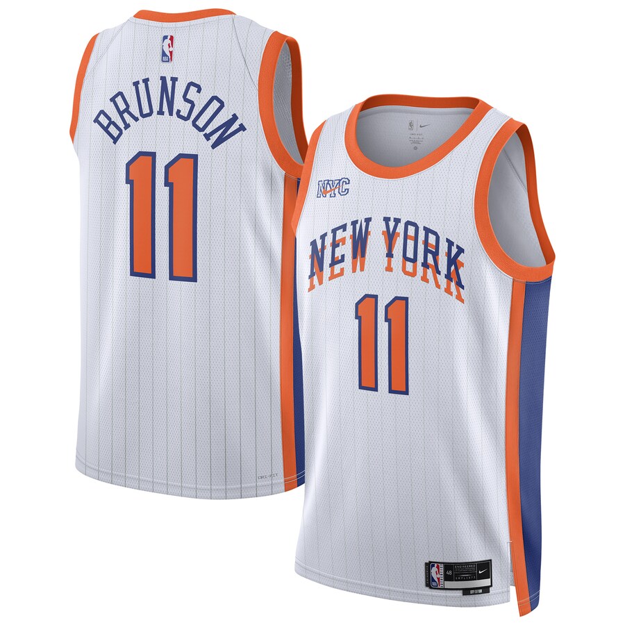 Unisex New York Knicks Jalen Brunson Nike White 2024/25 Swingman Player Jersey - City Edition - Puhuasuan