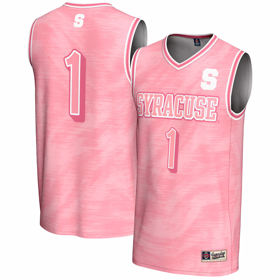 #1 Syracuse Orange GameDay Greats Youth Lightweight Basketball Fashion Jersey - Pink - Puhuasuan