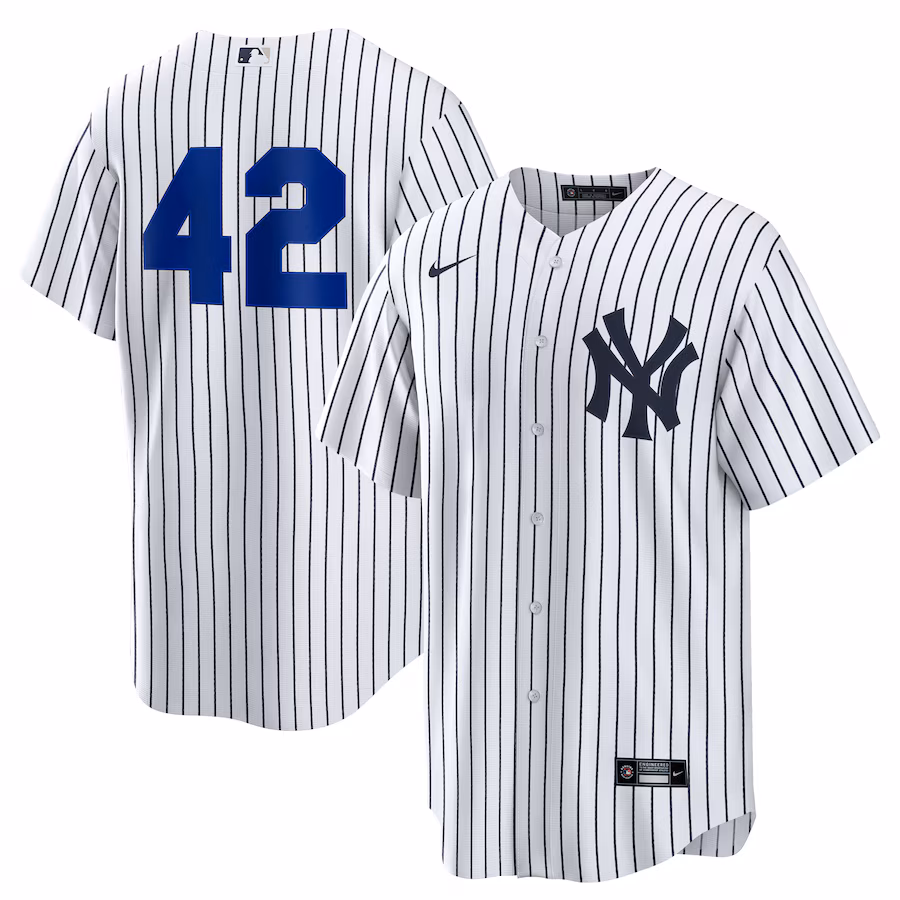 Men's New York Yankees Nike White Home 2025 Jackie Robinson Day Replica Jersey - Puhuasuan
