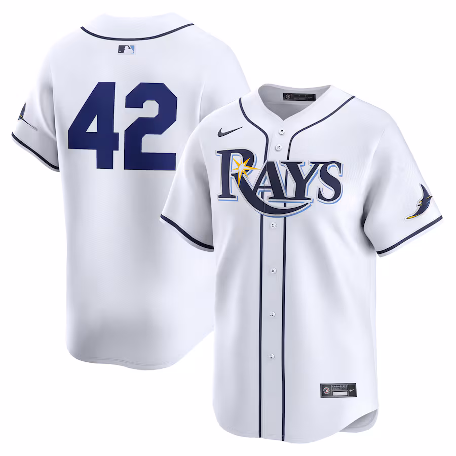 Men's Tampa Bay Rays  Nike White 2024 Jackie Robinson Day Home Limited Jersey - Puhuasuan