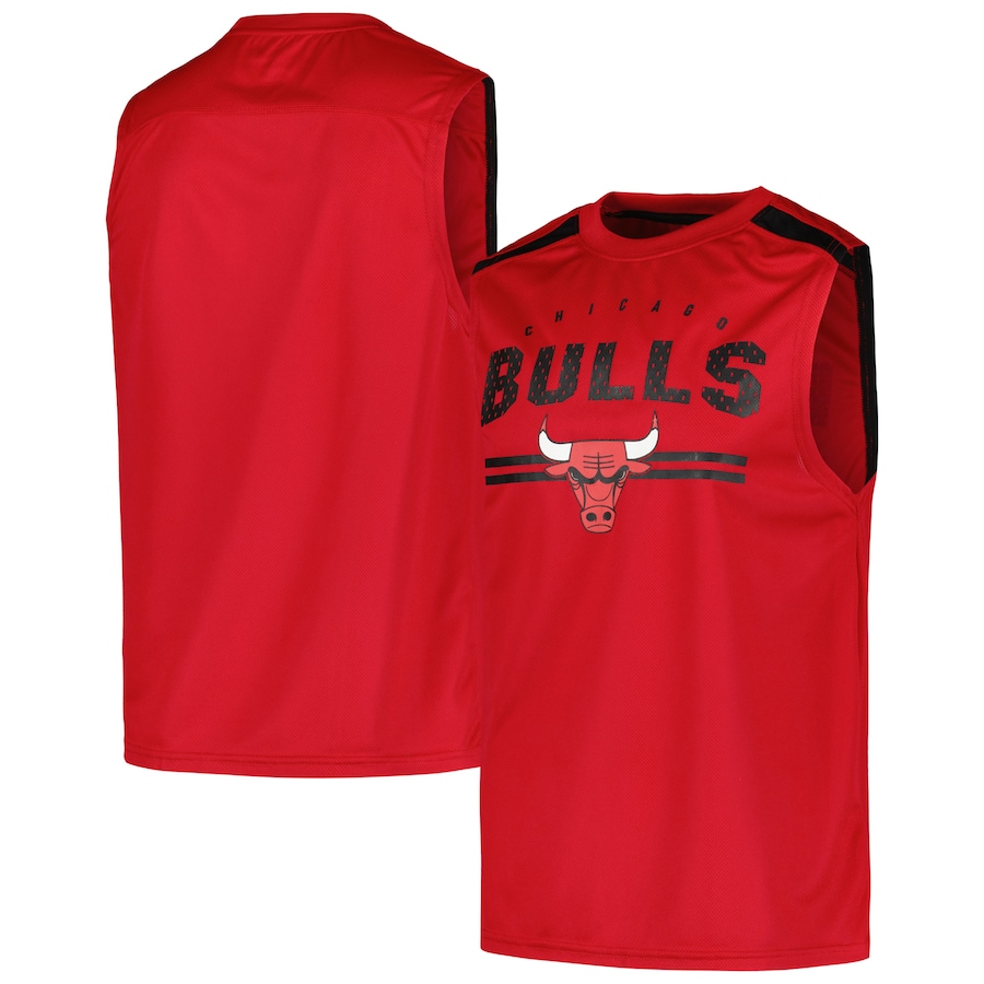Men's Chicago Bulls Fanatics Red Birdseye Muscle Tank Top - Puhuasuan