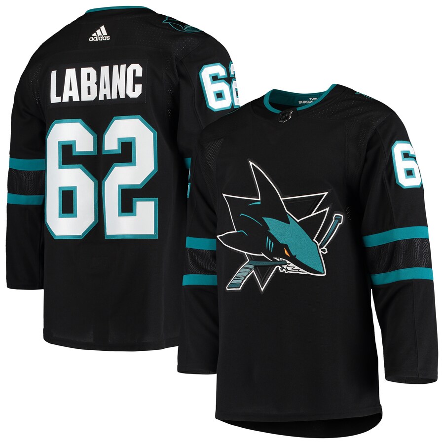 Men's San Jose Sharks Kevin Labanc adidas Black Alternate Authentic Jersey - Puhuasuan