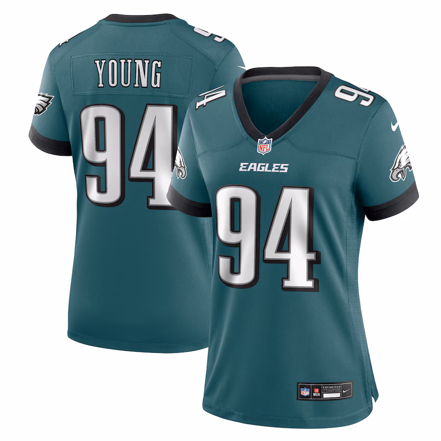 Women's Philadelphia Eagles Byron Young Nike Midnight Green Team Game Jersey - Puhuasuan