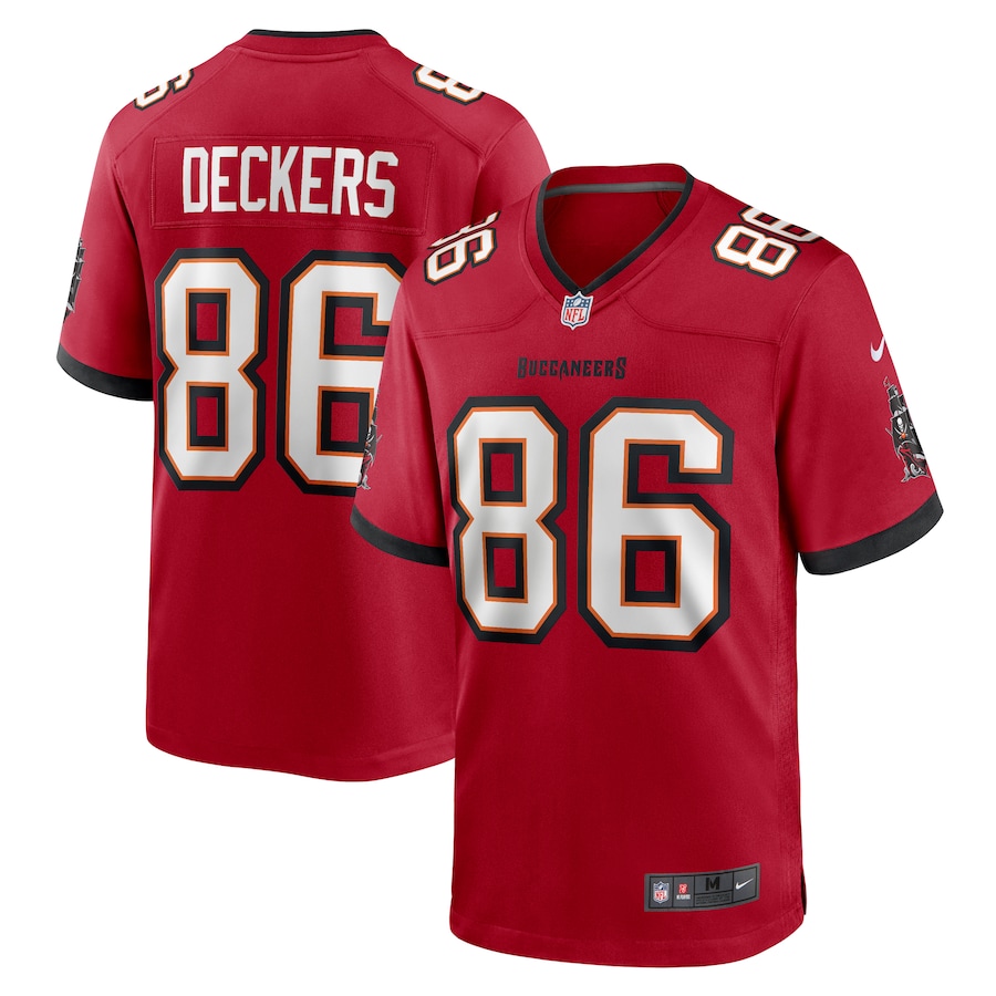 Men's Tampa Bay Buccaneers Evan Deckers Nike Red Game Jersey - Puhuasuan