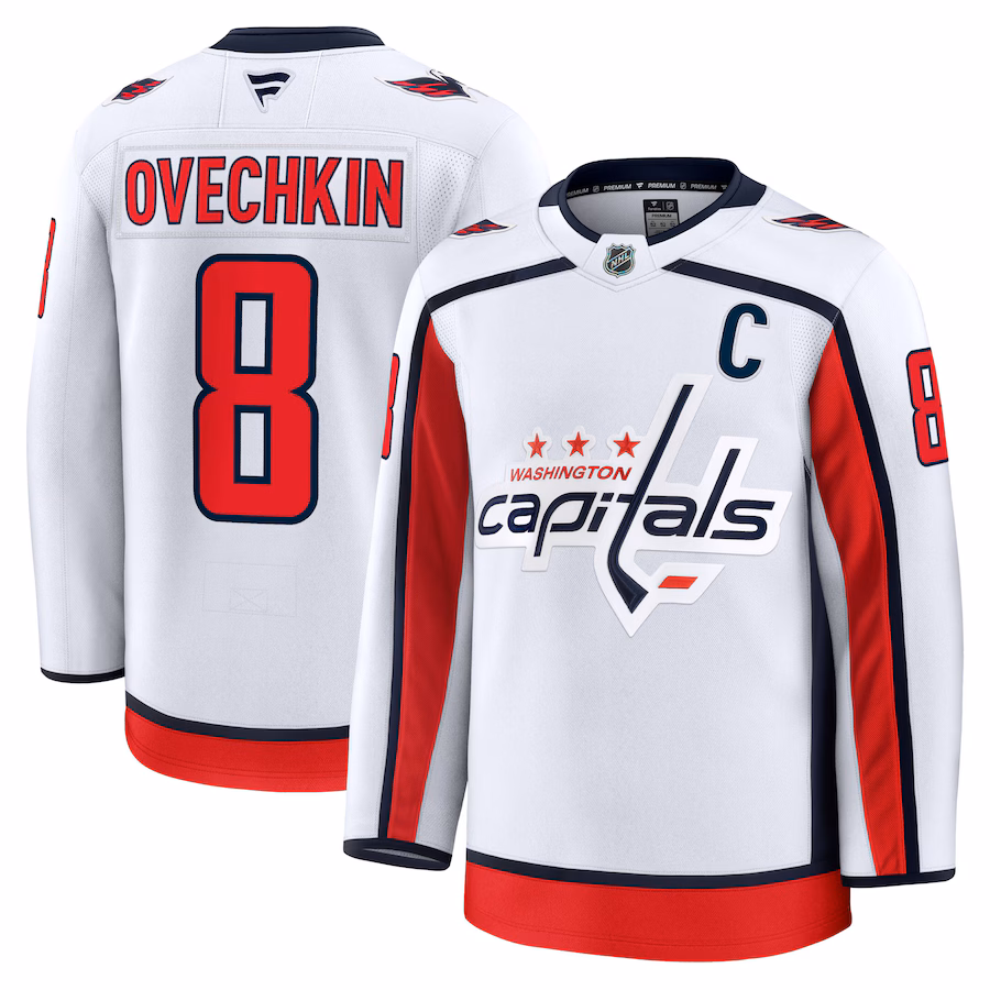 Men's Washington Capitals Alexander Ovechkin Fanatics White Away Premium Jersey - Puhuasuan