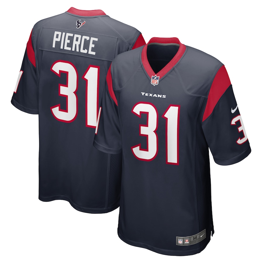 Men's Houston Texans Dameon Pierce Nike Navy Game Player Jersey - Puhuasuan