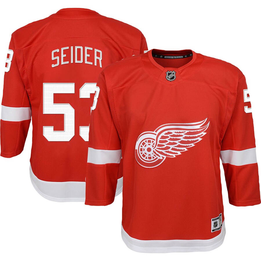 Youth Detroit Red Wings Moritz Seider Red 2022/23 Premier Player Jersey - Puhuasuan