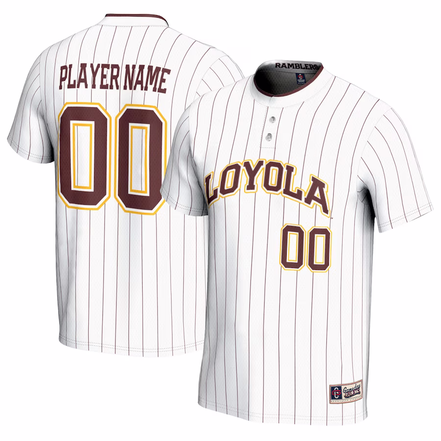 Loyola Chicago Ramblers GameDay Greats Youth NIL Pick-A-Player Lightweight Softball Jersey - White - Puhuasuan