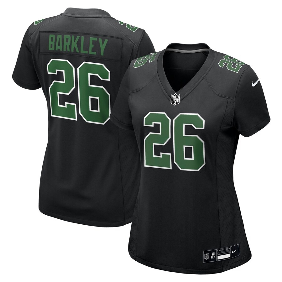 Women's Philadelphia Eagles Saquon Barkley Nike Carbon Black/Kelly Green Fashion Game Jersey - Puhuasuan