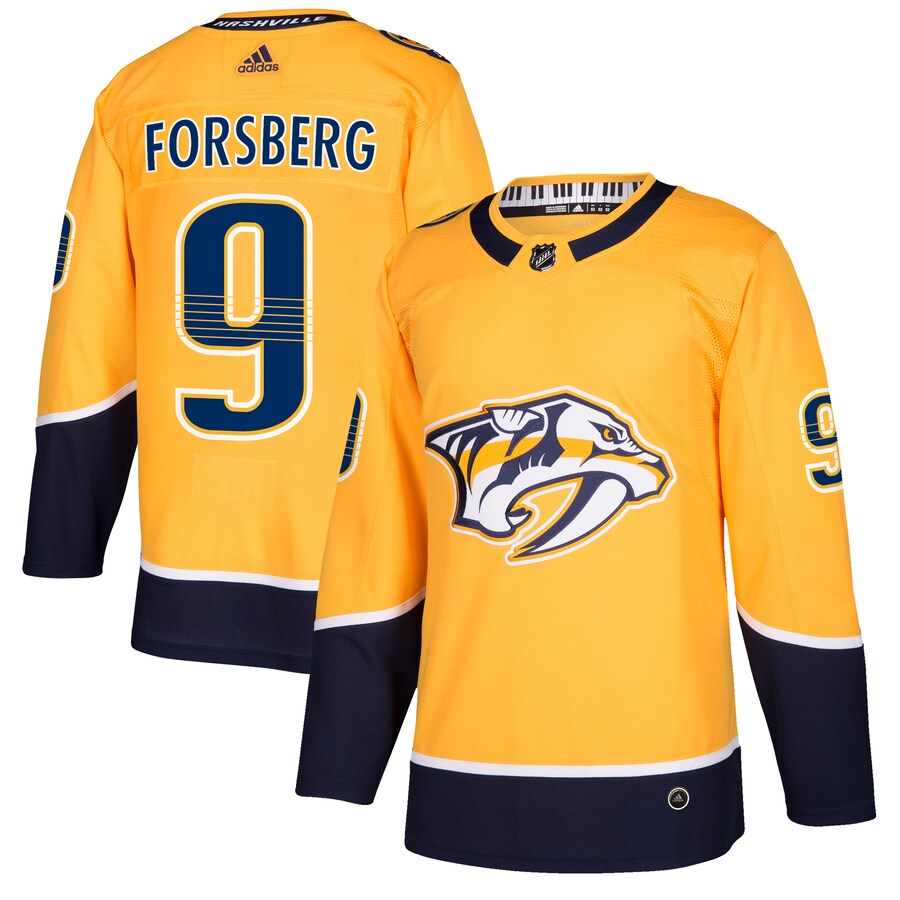 Men's Nashville Predators Filip Forsberg adidas Gold Authentic Player Jersey - Puhuasuan