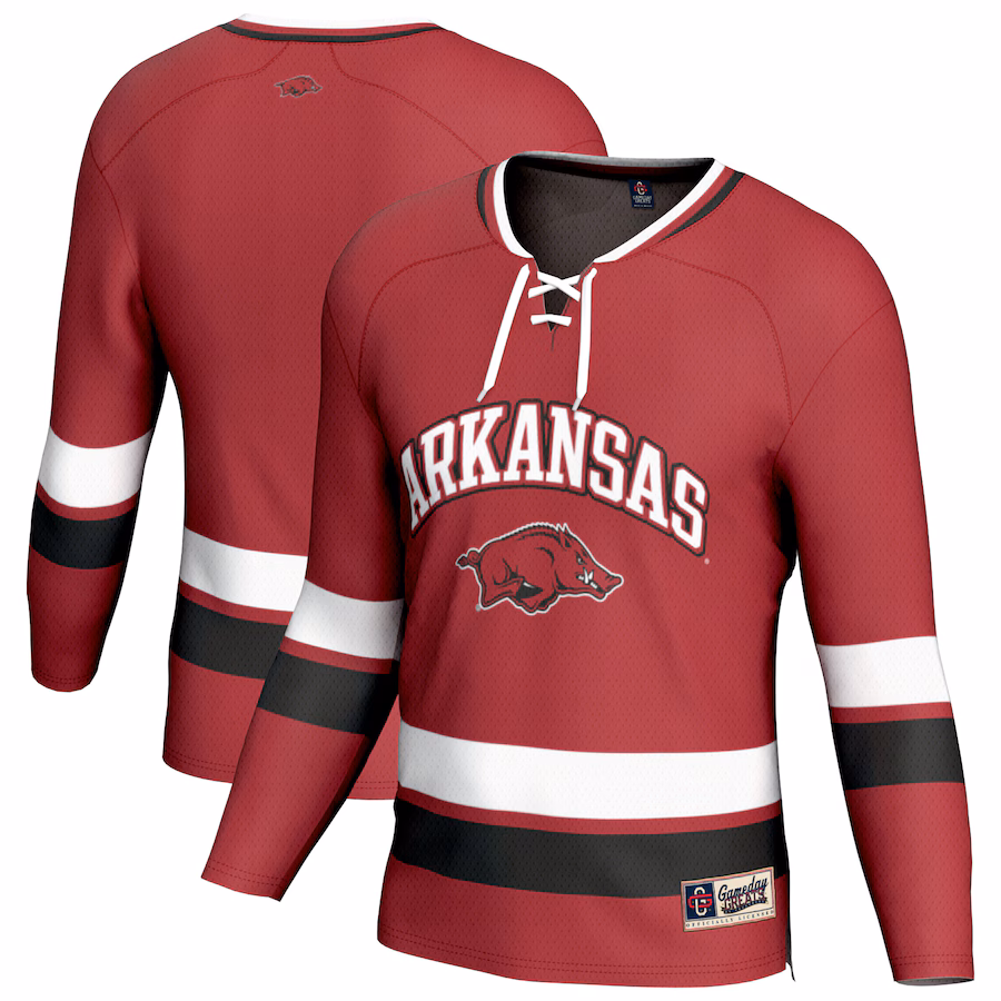 Unisex GameDay Greats Cardinal Arkansas Razorbacks Spirit Hockey Jersey - Puhuasuan