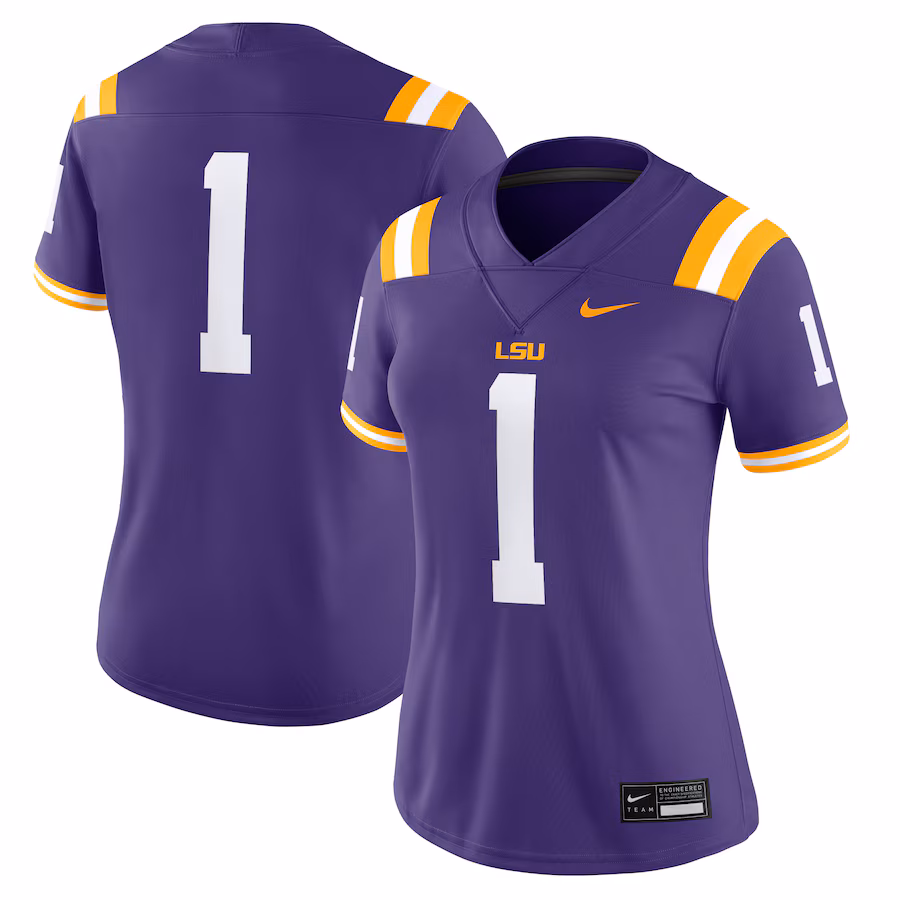 #1 LSU Tigers Nike Women's Game Jersey - Purple - Puhuasuan