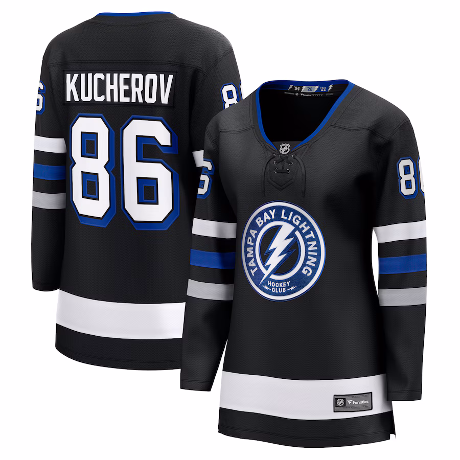 Women's Tampa Bay Lightning Nikita Kucherov Fanatics Black Alternate Premier Breakaway Player Jersey - Puhuasuan