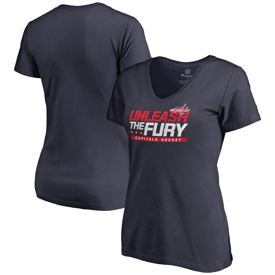 Women's Washington Capitals Navy Hometown Collection The Fury V-Neck T-Shirt - Puhuasuan