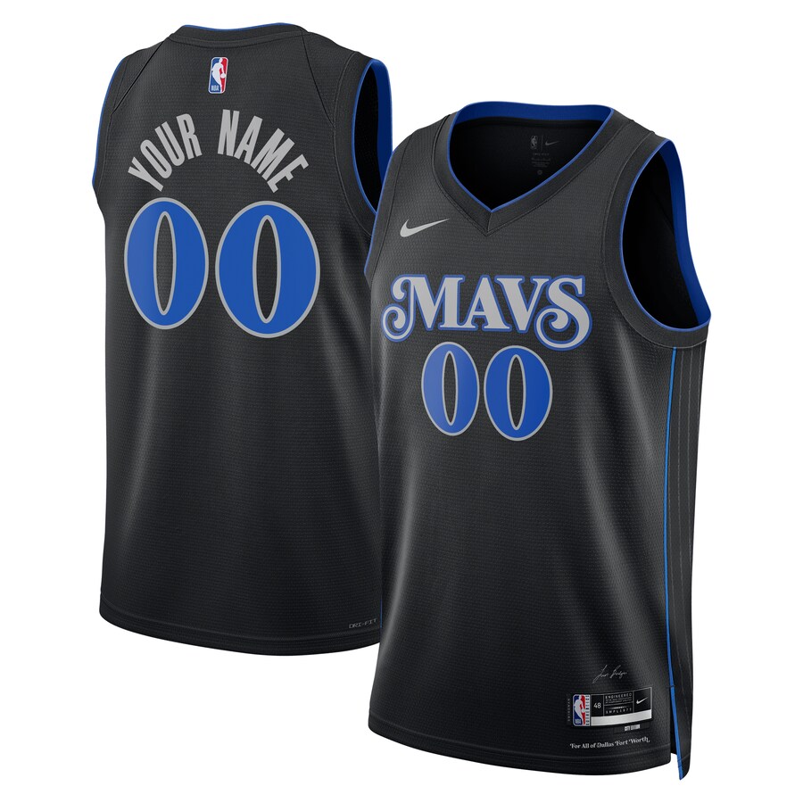 Unisex Dallas Mavericks Nike Black 2023/24 Custom Swingman Jersey - City Edition - Puhuasuan