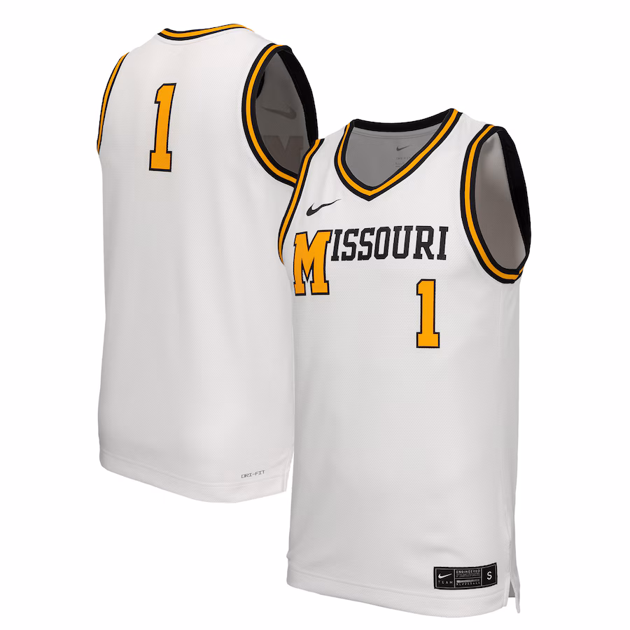 Men's Nike  White Missouri Tigers Retro Replica Basketball Jersey - Puhuasuan