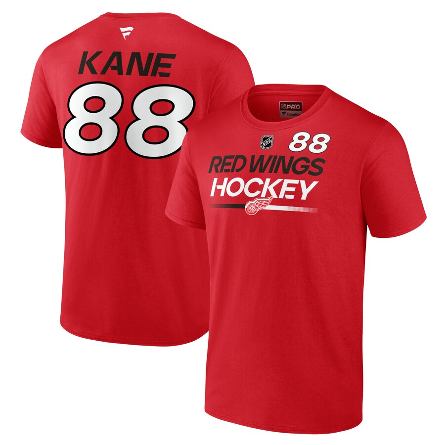 Men's Detroit Red Wings Patrick Kane Fanatics Red Authentic Pro Prime Name & Number T-Shirt - Puhuasuan