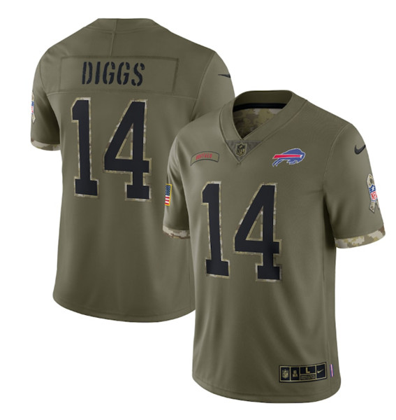 Men's Buffalo Bills #14 Stefon Diggs 2022 Olive Salute To Service Limited Stitched Jersey - Puhuasuan