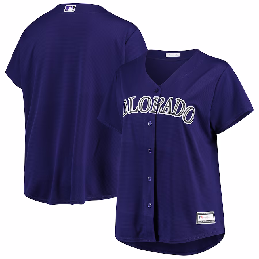 Women's Colorado Rockies Purple Plus Size Alternate Replica Team Jersey - Puhuasuan