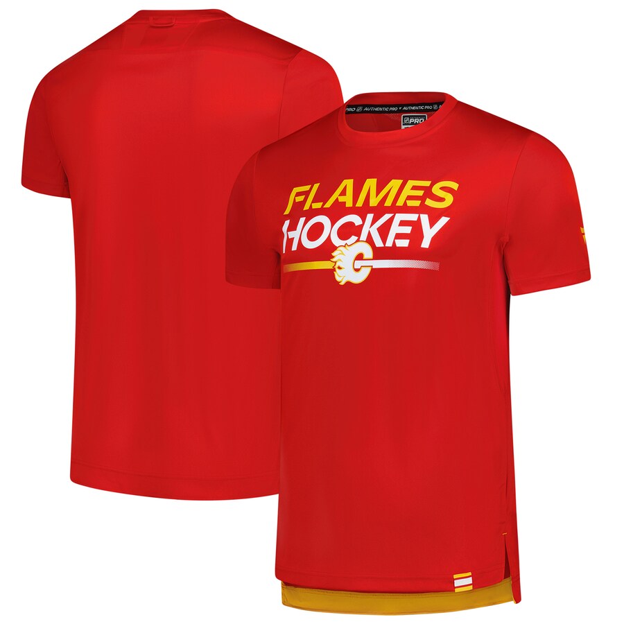 Men's Calgary Flames Fanatics Red Tech T-Shirt - Puhuasuan