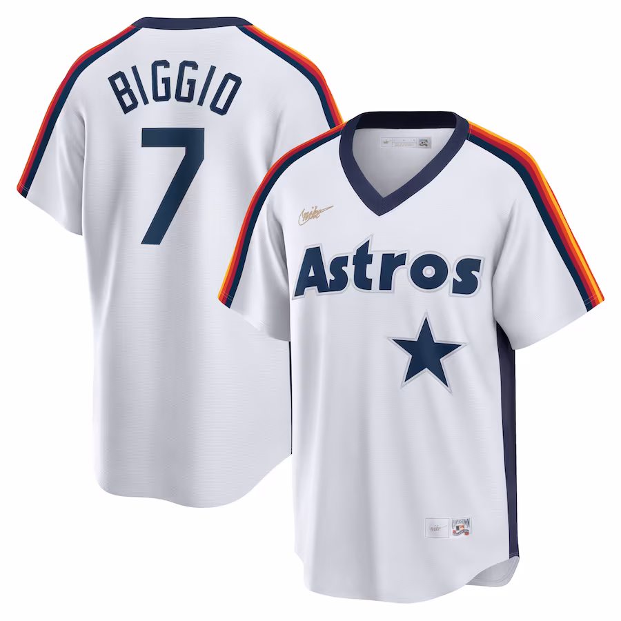 Men's Houston Astros Craig Biggio Nike White Home Cooperstown Collection Logo Player Jersey - Puhuasuan