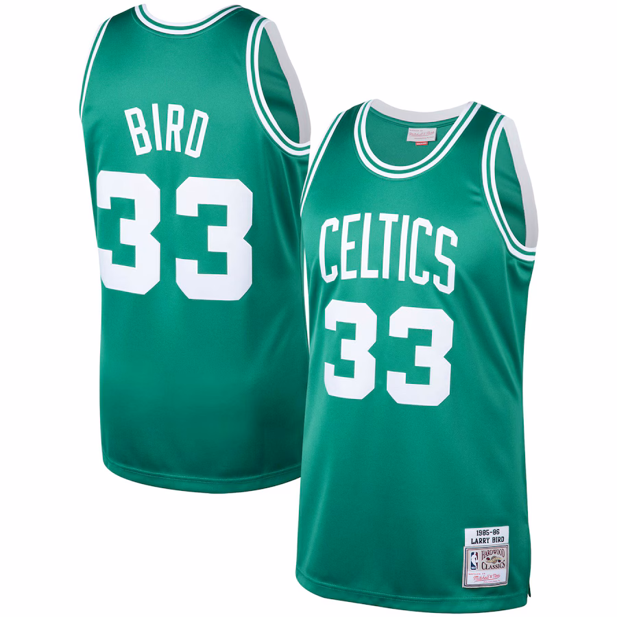 Men's Boston Celtics Larry Bird Mitchell & Ness Kelly Green 1985/86 Hardwood Classics Authentic Jersey - Puhuasuan