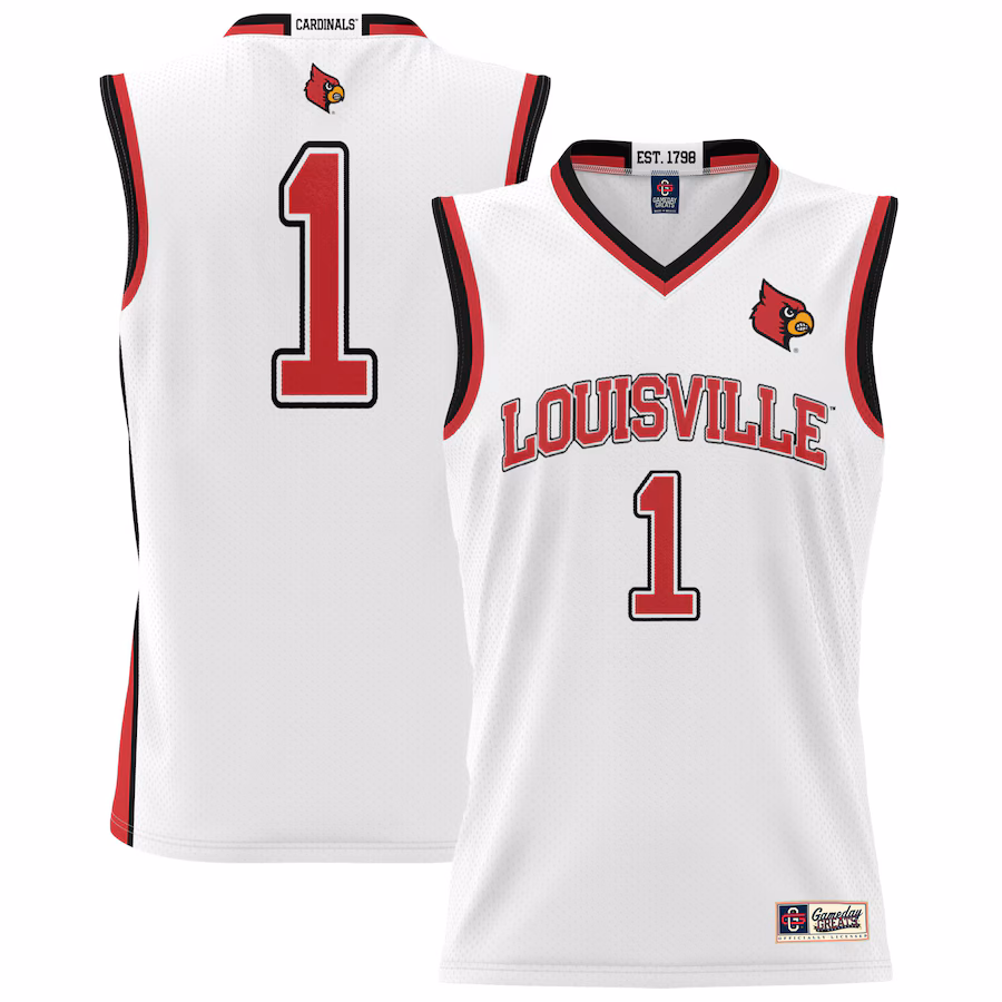Youth GameDay Greats #1 White Louisville Cardinals Lightweight Basketball Jersey - Puhuasuan