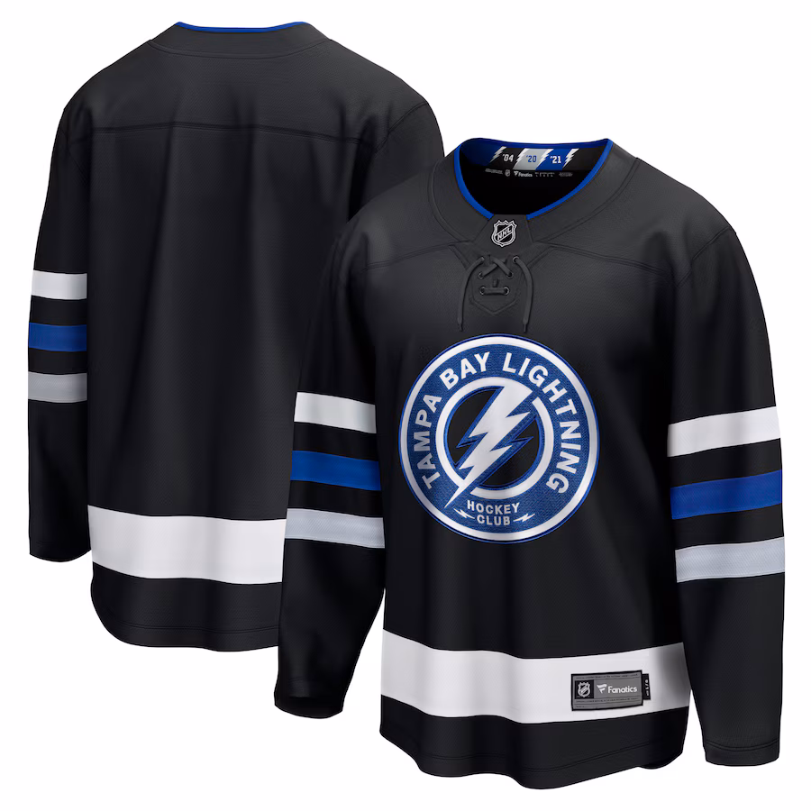 Men's Tampa Bay Lightning Fanatics Black Alternate Premier Breakaway Jersey - Puhuasuan