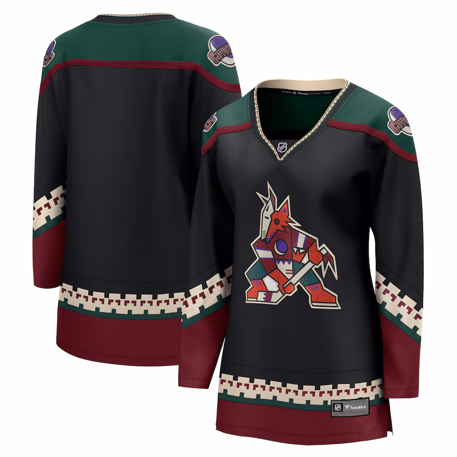 Women's Arizona Coyotes Fanatics Black Home Breakaway Jersey - Puhuasuan