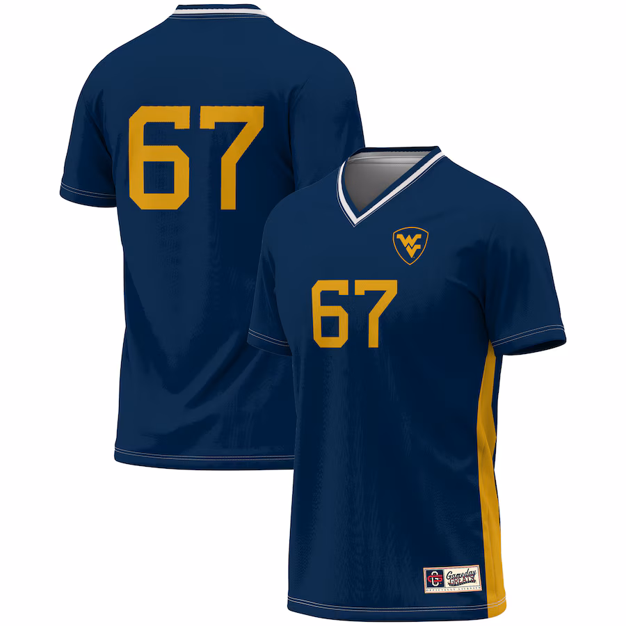 Unisex GameDay Greats #1 Navy West Virginia Mountaineers Lightweight Soccer Fashion Jersey - Puhuasuan