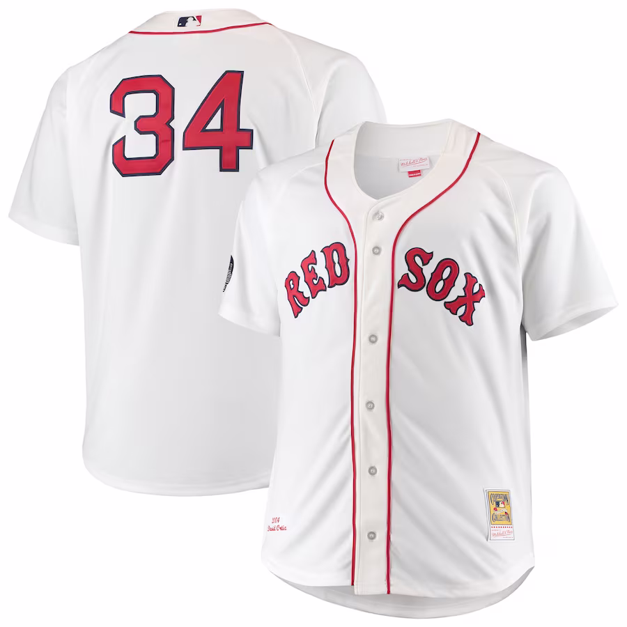 Men's Boston Red Sox David Ortiz Mitchell & Ness White Big & Tall Home Authentic Player Jersey - Puhuasuan