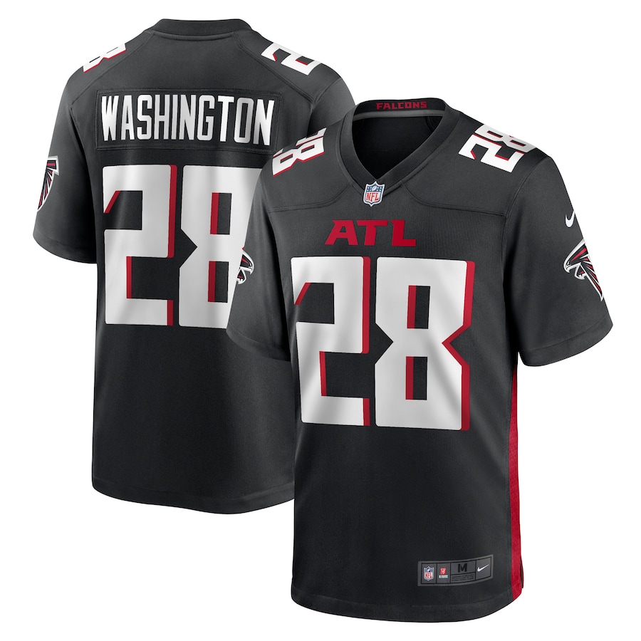 Men's Atlanta Falcons Carlos Washington Nike  Black  Game Jersey - Puhuasuan