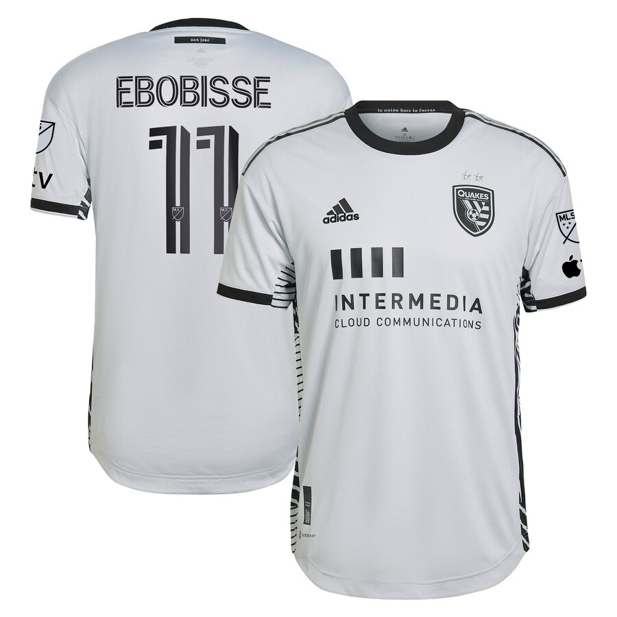 Men's San Jose Earthquakes Jeremy Ebobisse adidas Gray 2023 The Creator Kit Authentic Player Jersey - Puhuasuan