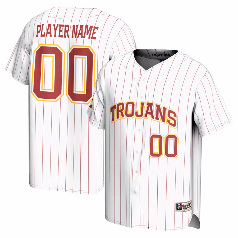 USC Trojans GameDay Greats NIL Pick-A-Player Baseball Lightweight Jersey - White - Puhuasuan
