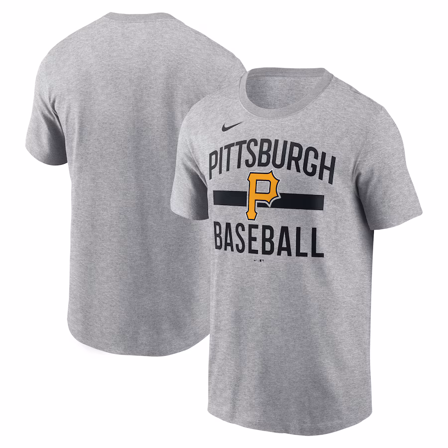 Men's Pittsburgh Pirates Nike Heather Gray Arched T-Shirt - Puhuasuan