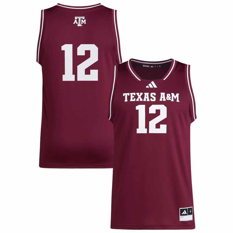 Men's adidas #12 Maroon Texas A&M Aggies Replica Swingman Jersey - Puhuasuan