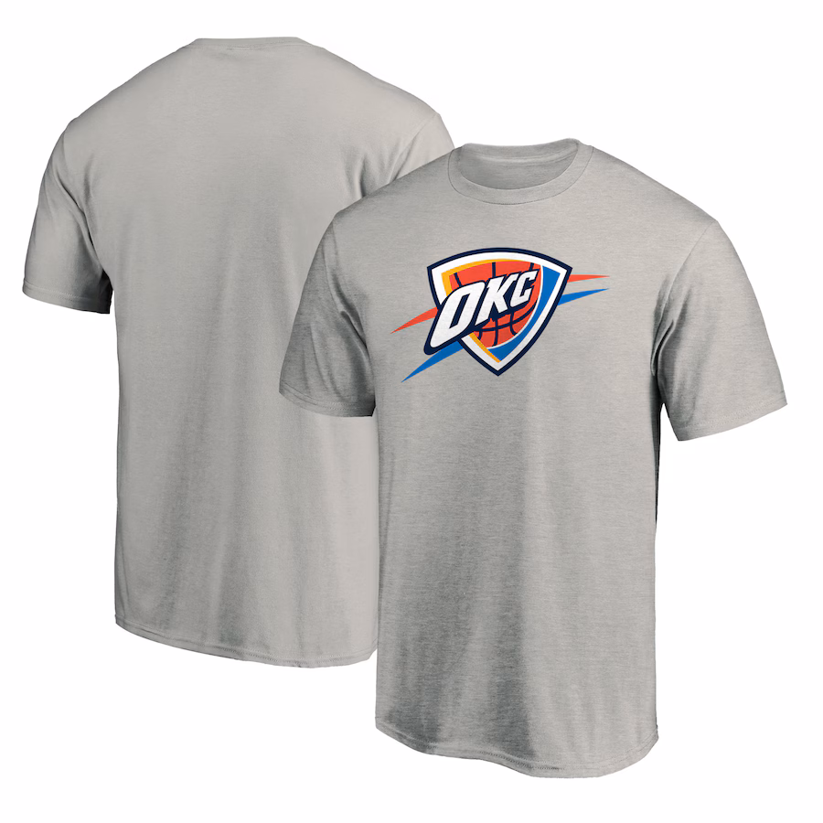 Men's Oklahoma City Thunder  Heather Gray Primary Logo T-Shirt - Puhuasuan