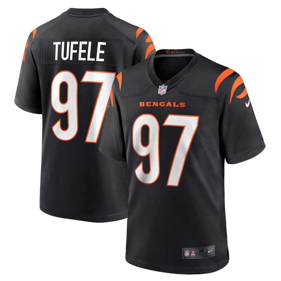 Men's Cincinnati Bengals Jay Tufele Nike Black Game Player Jersey - Puhuasuan