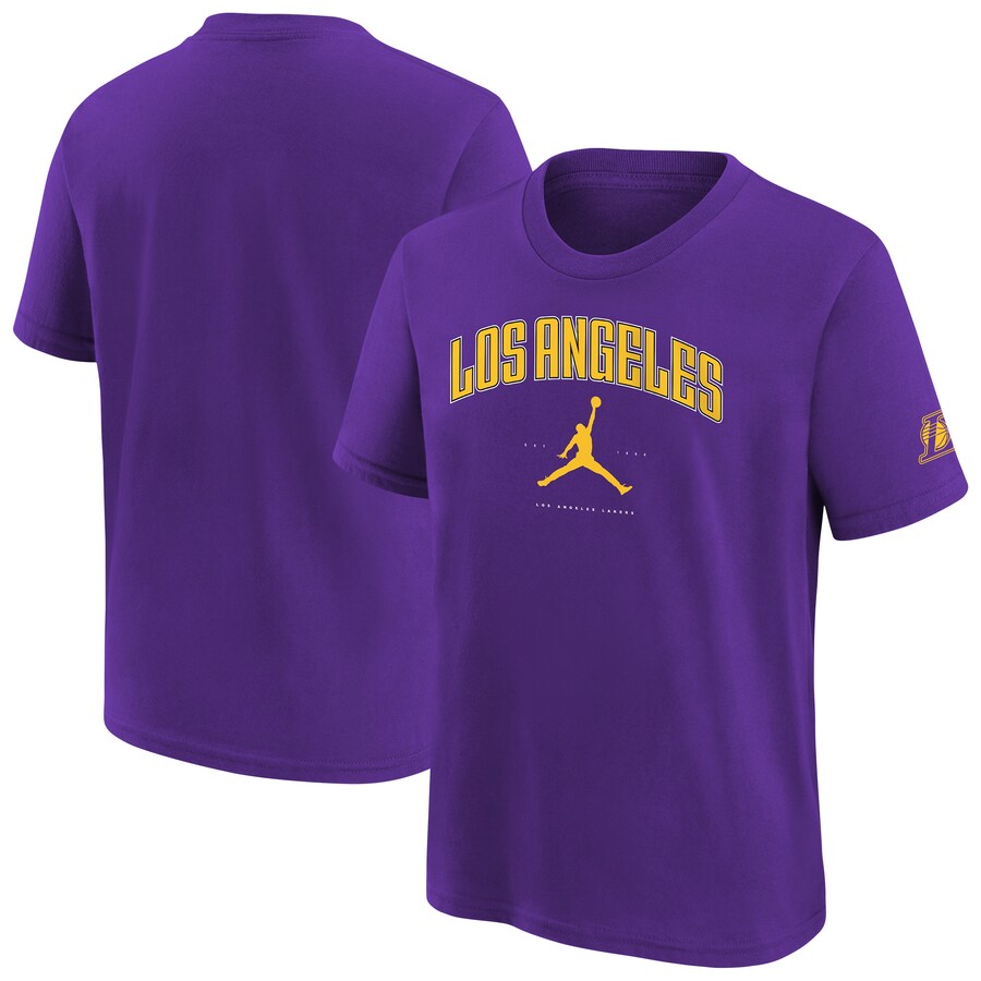 Youth Los Angeles Lakers Jordan Brand Purple Essential Cities T-Shirt - Puhuasuan