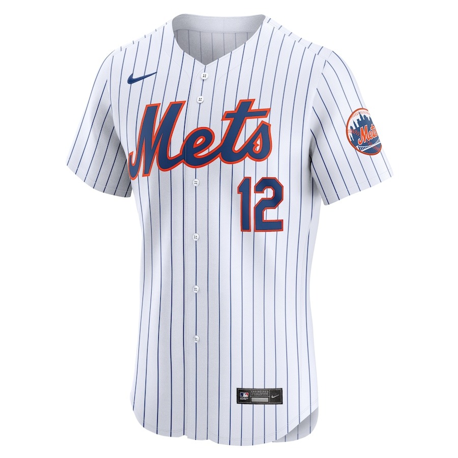 Men's New York Mets Francisco Lindor Nike White Home Elite Sponsor Patch Player Jersey - Puhuasuan