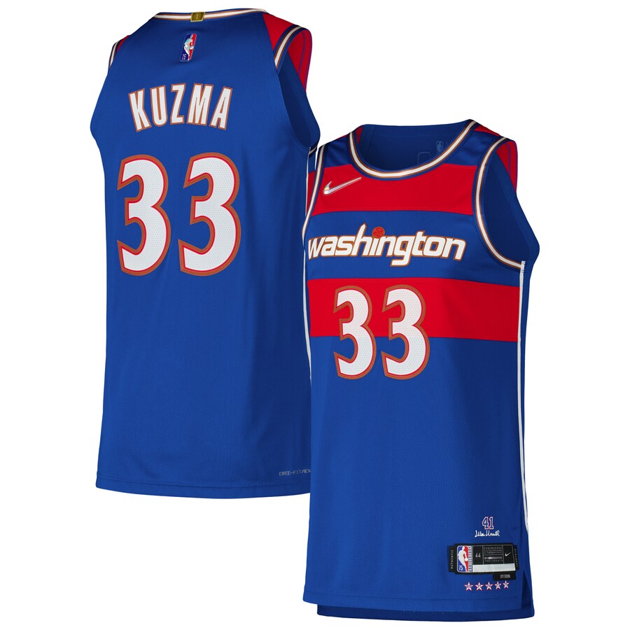 Men's Washington Wizards Kyle Kuzma Nike Royal Authentic Player Jersey - City Edition - Puhuasuan