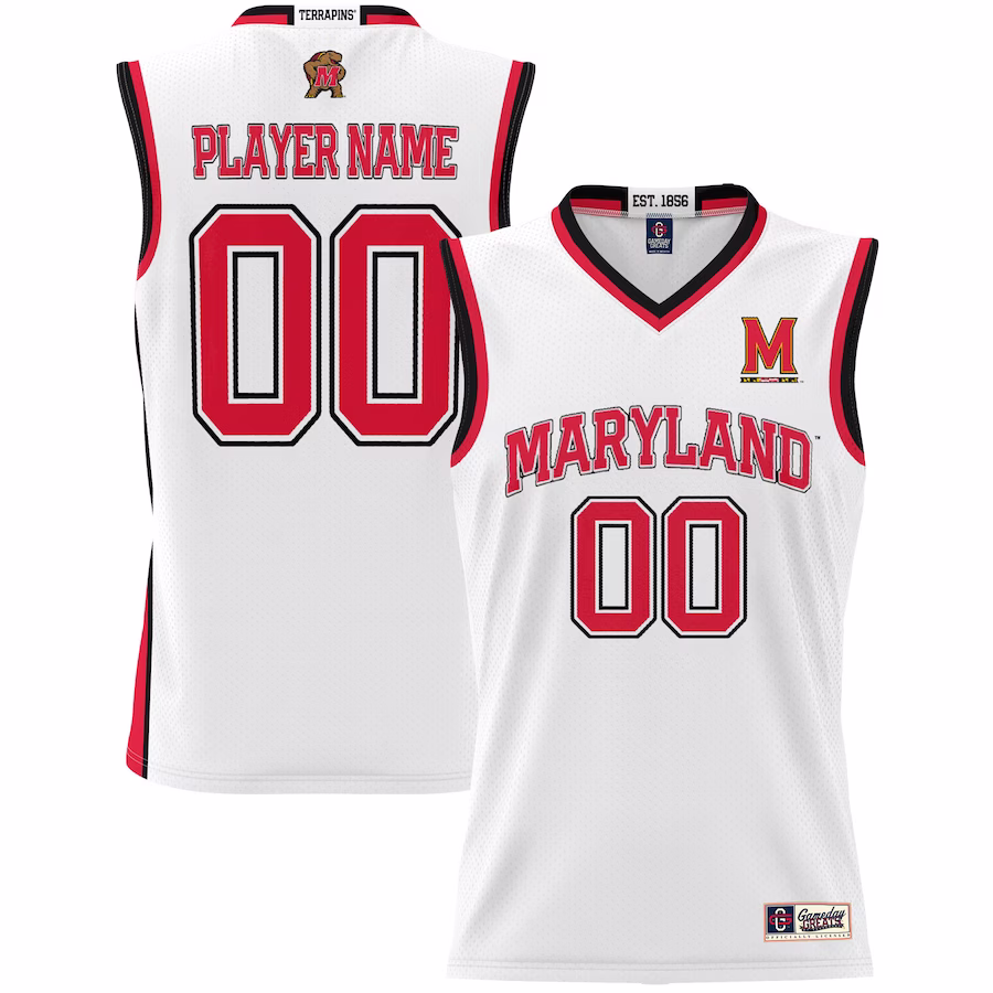 Maryland Terrapins GameDay Greats Youth NIL Pick-A-Player Lightweight Basketball Jersey - White - Puhuasuan