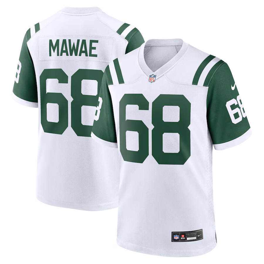 Men's New York Jets Kevin Mawae Nike White Classic Alternate Retired Player Game Jersey - Puhuasuan