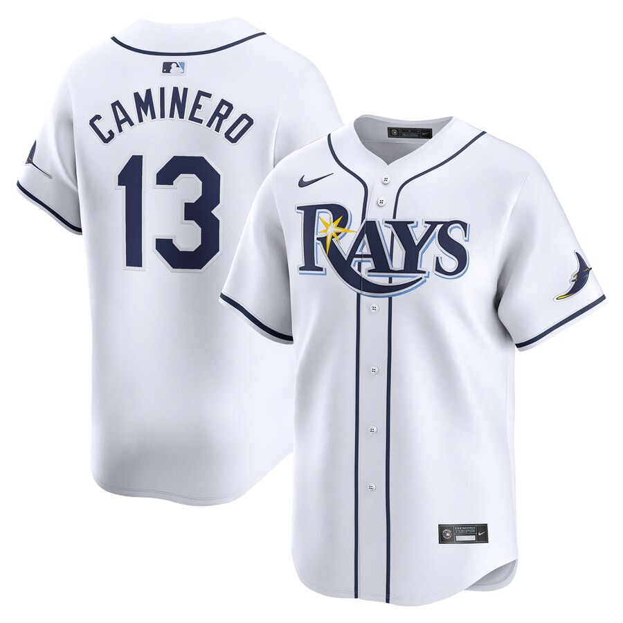Youth Tampa Bay Rays Junior Caminero Nike White Home Limited Player Jersey - Puhuasuan