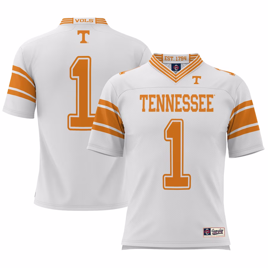 #1 Tennessee Volunteers GameDay Greats Youth Football Jersey - White - Puhuasuan