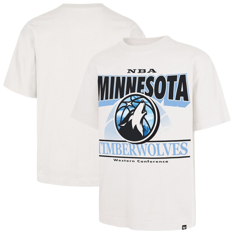 Men's Minnesota Timberwolves  '47 White City Edition Shifty Foundation T-Shirt - Puhuasuan